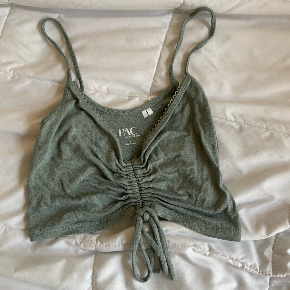 Sage Green PacSun Tank Top Crop Top